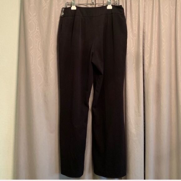 Style & Co. Black Pants Embroidered 10 Boho A15 - Picture 5 of 8